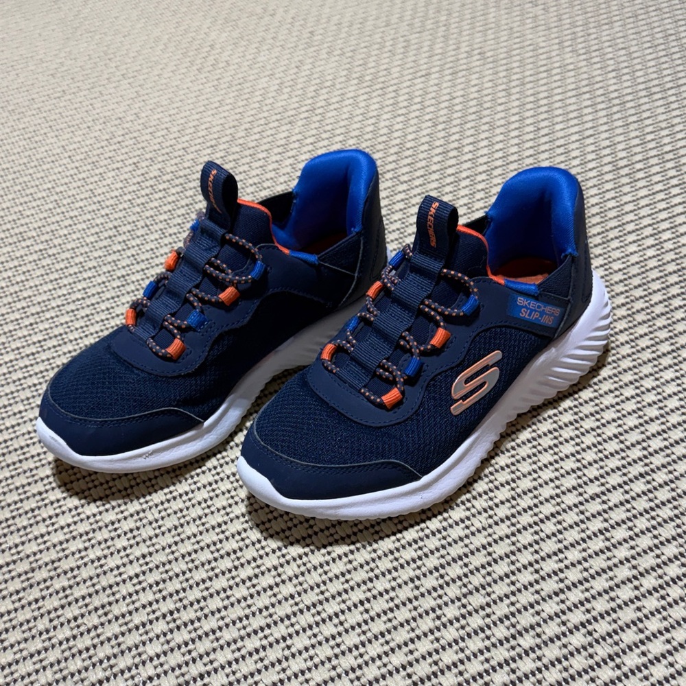 Skechers Kids Blue and Orange Sneakers